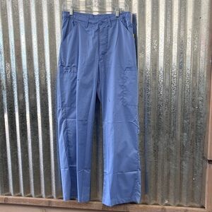WonderWink Men's Cargo Pants in Ceil Blue-Tall length